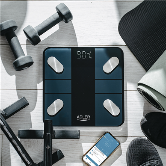 Adler | Smart Bathroom Scale | AD 8186b | Maximum weight (capacity) 180 kg | Accuracy 100 g | Body Mass Index (BMI) measuring | Black