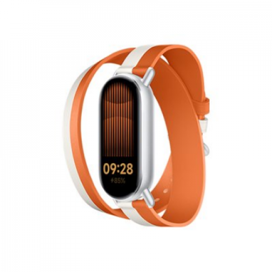 Xiaomi Dual-tone Leather Strap | 140–180mm | White and Orange | Calf Leather, PU (inside)