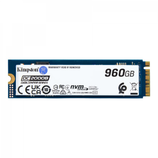 Kingston SSD | DC2000B | 960 GB | SSD form factor M.2 2280 | Solid-state drive interface PCIe NVMe Gen 4.0 (x4) | Read speed 7000 MB/s | Write speed 1300 MB/s