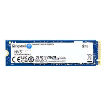 Kingston SSD | NV3 | 2000 GB | SSD form factor M.2 2280 | Solid-state drive interface PCIe NVMe Gen 4.0 (x4) | Read speed 6000 MB/s | Write speed 5000 MB/s