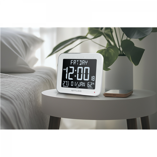 Muse | Wall Clock with Alarm Function | M-090 WMC | White
