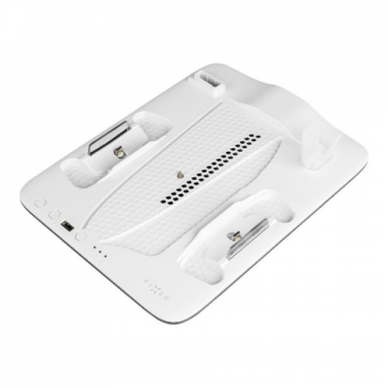 Fixed Multifunctional Station for PlayStation 5 (Slim) with Fans and Charging for two DualSense Controllers | FIXPS5S-MCS-BW