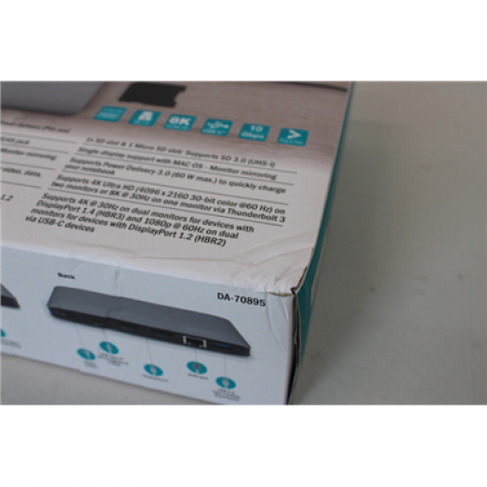 SALE OUT. | SALE OUT. Digitus | Thunderbolt™ 3 Dockingstation 8K, USB Type-C™ | Ethernet LAN | Warranty 24 month(s) | DAMAGED PACKAGING, UNPACKED