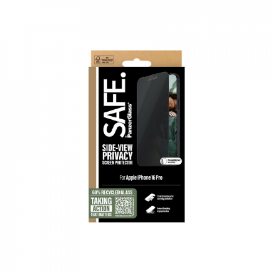 PanzerGlass Screen protector | Apple | iPhone 16 Pro | Glass | Black | Ultra-Wide Fit