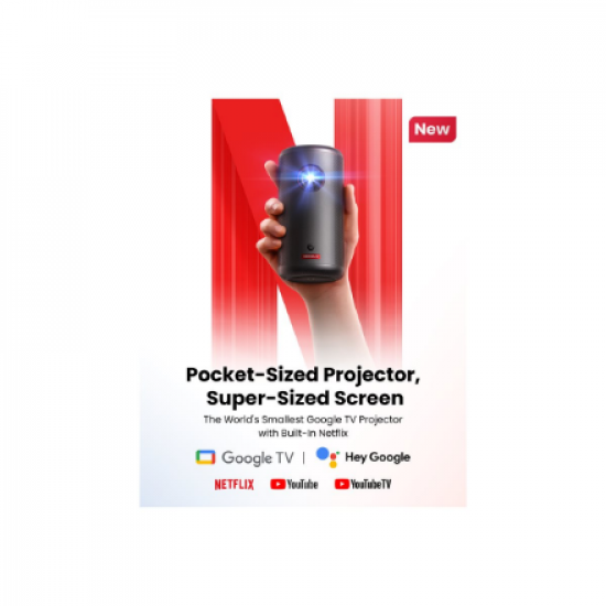 Anker Nebula Capsule 3 Mini Portable Laser Projector | Full HD (1920x1080) | 300 ANSI lumens | Black | Wi-Fi