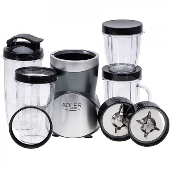 Adler Blender Smoothie Set | AD 4084 | Tabletop | 1200 W | Jar material BPA-Free | Jar capacity 0.3+0.5+0.5+0.7 L | Ice crushing | Stainless Steel
