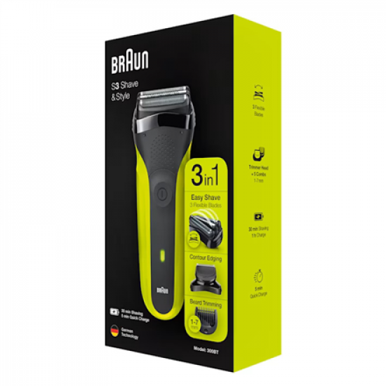 Braun | Shaver | 300BT | Operating time (max) 30 min | NiMH | Green