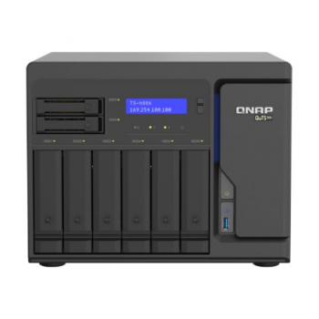 QNAP 6-Bay Desktop QuTS hero NAS with four 2.5GbE ports | TS-h886-D1602-8G | Intel | Xeon D-1602 | Processor frequency 3.2 GHz | 8 GB | UDIMM DDR4 | Total installed storage capacity 128 GB | Black