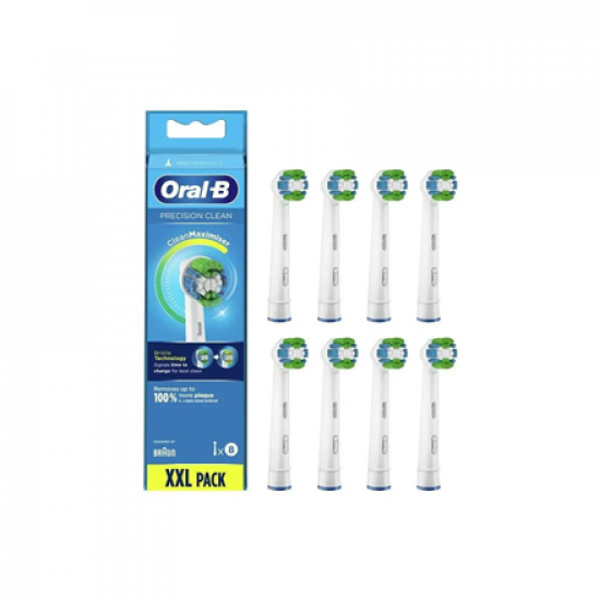 Oral-B | Replaceable toothbrush heads | Refill CleanMaximiser Precision Clean | Heads | For adults | Number of brush heads included 8 | White