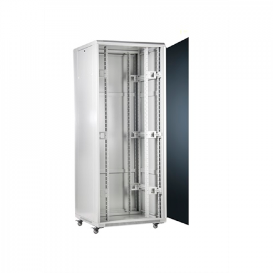 SOMI Networks | 42U, 19″ Freestanding Cabinet | 42U-60/80NAC | Gray | Max Load 800kg; Removable and Lockable Side Panels; Glass Doors; Unassembled | Depth: 80 cm