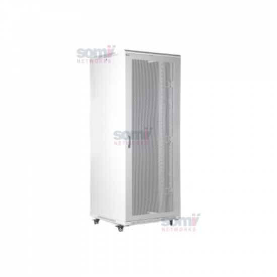 SOMI Networks | 42U, 19″ Freestanding Cabinet | 42U-80/100NACP | Gray | Max Load 800kg; Removable and Lockable Side Panels; Perforated Metal Doors; Unassembled | Depth: 100 cm