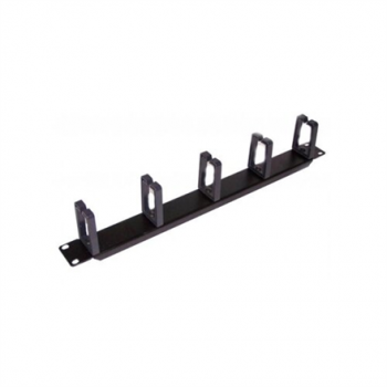 SOMI Networks | 19“ Cable Management Bar with 5pcs Plastc Rings | CMB-03 | Black | Ring Diameter 45x70mm