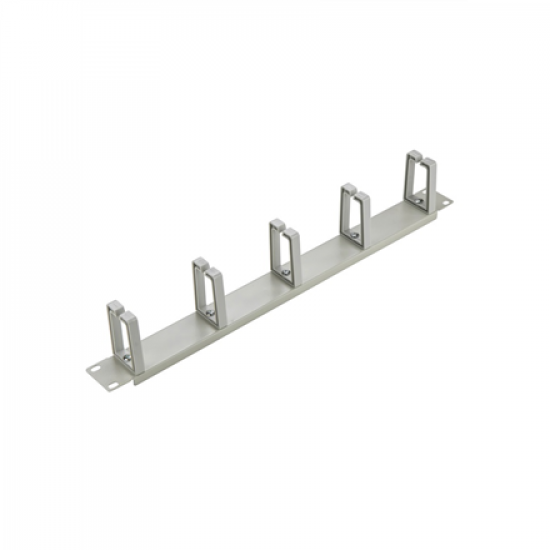 SOMI Networks | 19“ Cable Management Bar with 5pcs Plastc Rings | CMB-03G | Gray | Ring Diameter 45x70mm