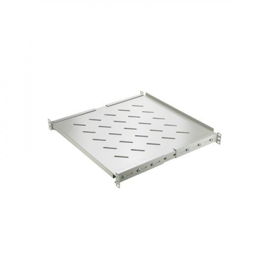 SOMI Networks | Depth Adjustable Telescopic Shelf for Cabinet Depths 600, 800 | 1U-75-G-Slide | Gray | 1U fixed on four 19” mounting profiles; Max load 50kg | Depth: 75 cm