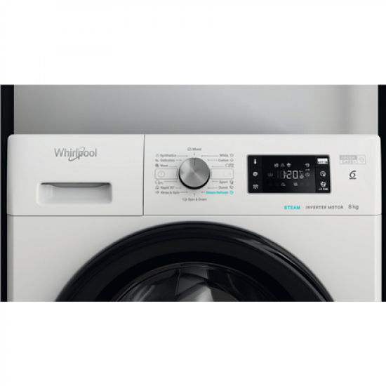 Whirlpool Washing Machine | FFB 8469 BV EE | Energy efficiency class A | Front loading | Washing capacity 8 kg | 1400 RPM | Depth 63 cm | Width 59.5 cm | Display | LED | Steam function | White