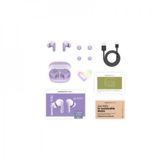 Energy Sistem True Wireless Earphones | Serenity ANC | Built-in microphone | Bluetooth | ANC | Lavender
