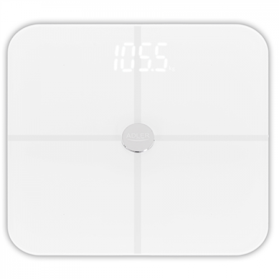Adler | Smart Bathroom Scale | AD 8187 | Maximum weight (capacity) 180 kg | Accuracy 100 g | Body Mass Index (BMI) measuring | White