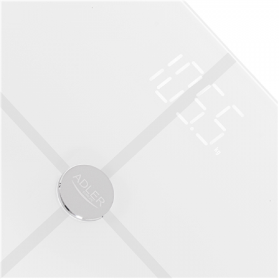 Adler | Smart Bathroom Scale | AD 8187 | Maximum weight (capacity) 180 kg | Accuracy 100 g | Body Mass Index (BMI) measuring | White