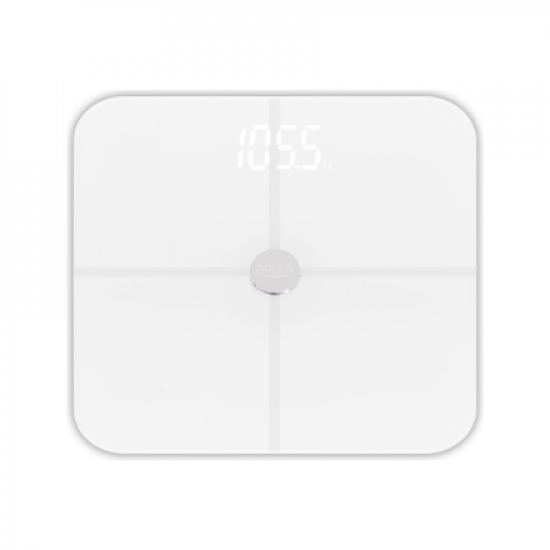 Adler | Smart Bathroom Scale | AD 8187 | Maximum weight (capacity) 180 kg | Accuracy 100 g | Body Mass Index (BMI) measuring | White
