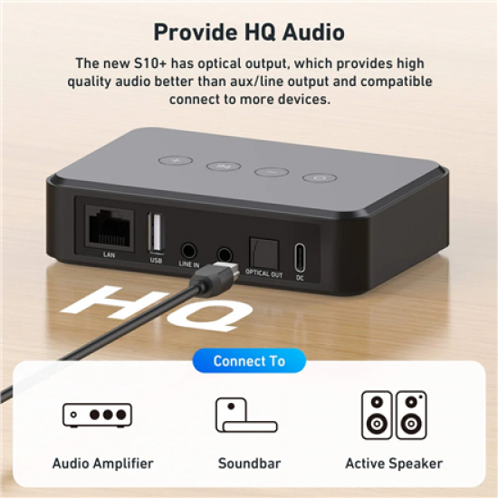 Arylic WiFi Music Streamer | S10+ | Wi-Fi | AUX in | Bluetooth