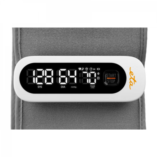 ETA | Smart Blood Pressure Monitor | ETA629790000 Gauge | Memory function | Number of users 1 user(s) | Measured values: Diastolic pressure, Pulse, Systolic pressure; Number of measurements in memory: 199 | Arm