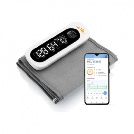 ETA | Smart Blood Pressure Monitor | ETA629790000 Gauge | Memory function | Number of users 1 user(s) | Measured values: Diastolic pressure, Pulse, Systolic pressure; Number of measurements in memory: 199 | Arm