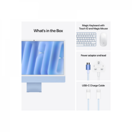Apple iMac 24” 4.5K Retina, Apple M4 10C CPU, 10C GPU/16GB/512GB SSD/Blue/INT | Apple