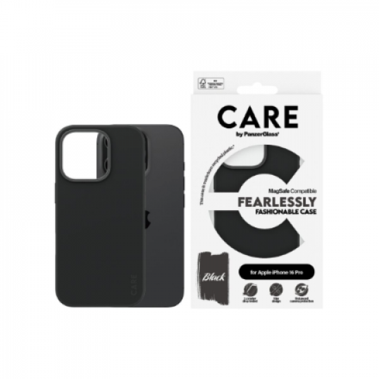 CARE Fashionable Case | Back cover | Apple | iPhone 16 Pro | Recycled plastic | Black | MagSafe