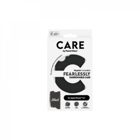 CARE Fashionable Case | Back cover | Apple | iPhone 16 | Recycled plastic | Black | MagSafe