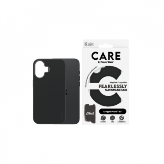 CARE Fashionable Case | Back cover | Apple | iPhone 16 | Recycled plastic | Black | MagSafe