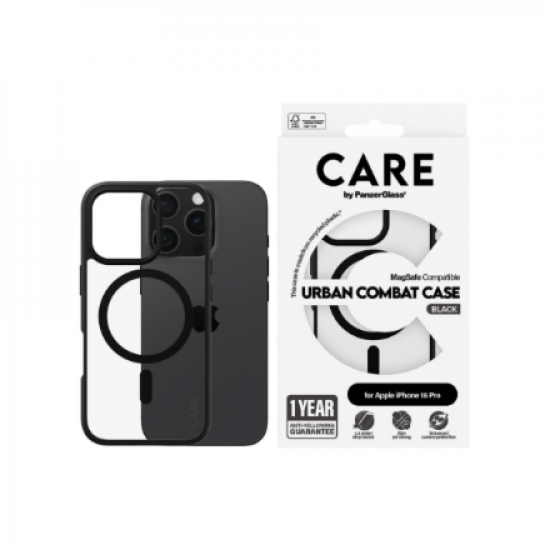 CARE Flagship Case | Back cover | Apple | iPhone 16 PRO | Recycled plastic | Black | MagSafe