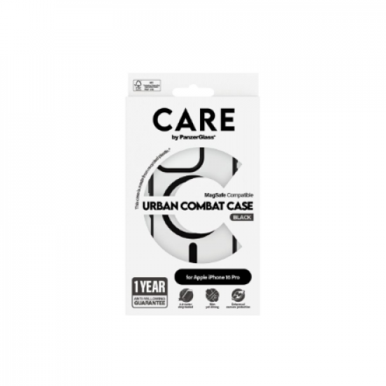 CARE Flagship Case | Back cover | Apple | iPhone 16 PRO | Recycled plastic | Black | MagSafe