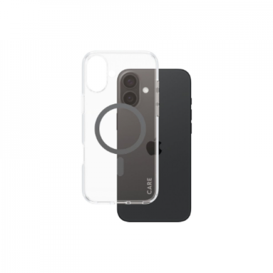 CARE by PanzerGlass Case Flagship | Back protection | Apple | iPhone 16 Plus | Recycled plastic | Transparent/Black | MagSafe