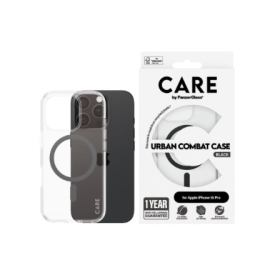 CARE Flagship Case | Back cover | Apple | iPhone 16 PRO | Recycled plastic | Black | MagSafe