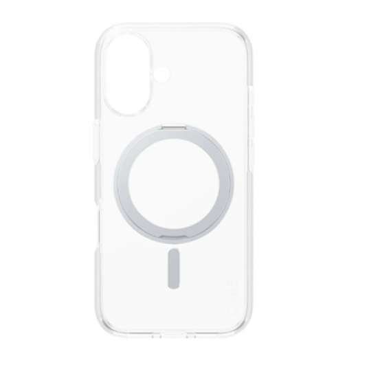 CARE Feature Case | Back cover | Apple | iPhone 16 | Recycled plastic | Silver | Kickstand & MagSafe
