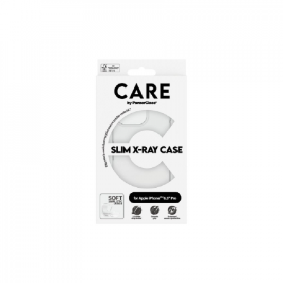 CARE Fashionable Case | Back cover | Apple | iPhone 16 PRO | Recycled plastic | Transparent | X-Ray Soft Basic