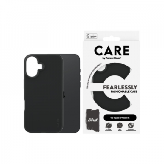 CARE Fashionable Case | Back cover | Apple | iPhone 16 | Recycled plastic | Black