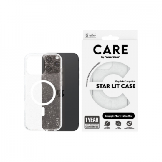 CARE Flagship Case | Back cover | Apple | iPhone 16 Pro Max | Recycled plastic | White | Urban Combat Star Lit with MagSafe