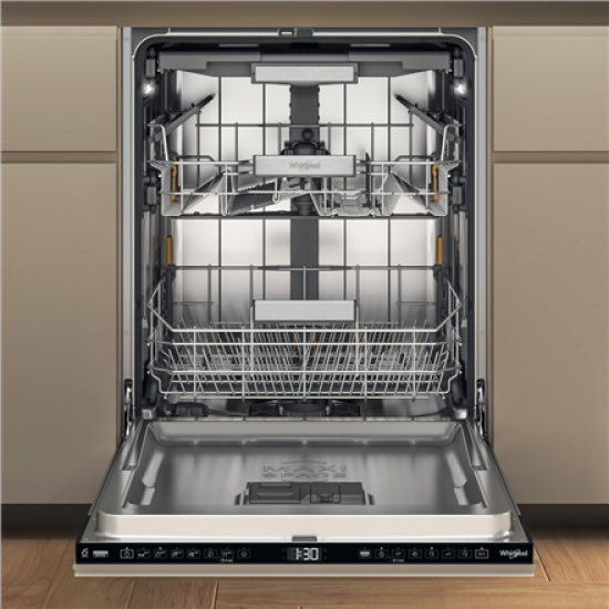 Whirlpool Dishwasher | W7I HF60 TU | Built-in | Width 59.8 cm | Number of place settings 15 | Number of programs 8 | Energy efficiency class A | Black