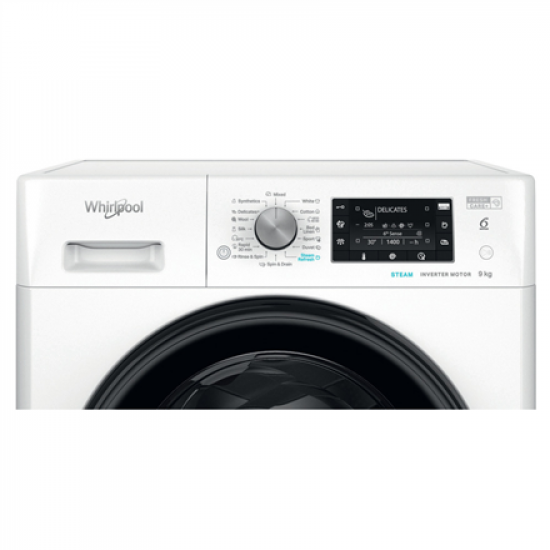 Whirlpool Washing machine | FFD 9489 BV EE | Energy efficiency class A | Front loading | Washing capacity 9 kg | 1400 RPM | Depth 63 cm | Width 59.5 cm | LCD | Steam function | White