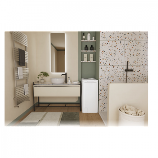 Candy Washing Machine | TCA283D2-S | Energy efficiency class D | Top loading | Washing capacity 8 kg | 1200 RPM | Depth 60 cm | Width 41 cm | Display | Digit | White