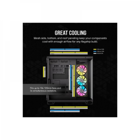 Corsair Dual Chamber PC Case | iCUE LINK 6500X RGB | Black | Mid Tower | Power supply included No | ATX