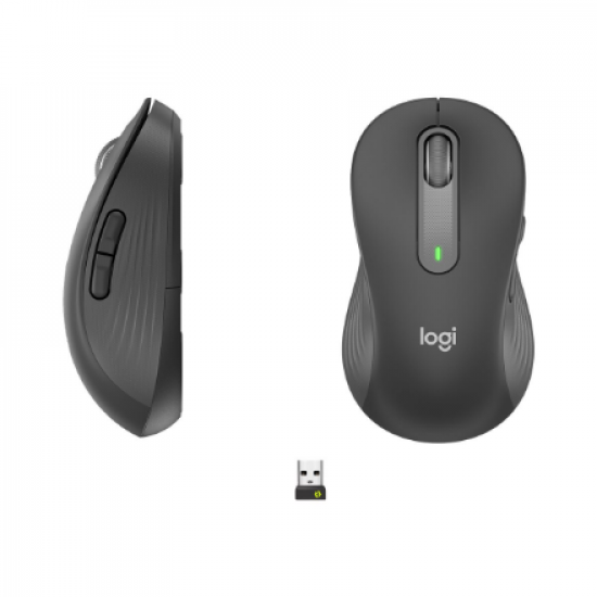 Logitech Signature M650 L Left Wireless Mouse, RF Wireless + Bluetooth, 2000 DPI, Graphite | Logitech