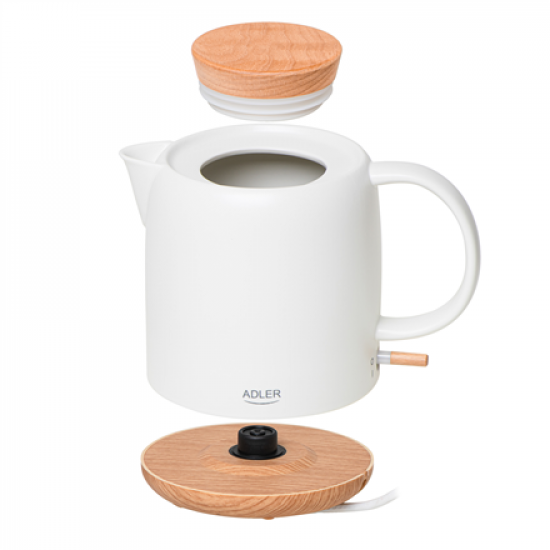 Adler Electric Kettle | AD 1304 | Electric | 1200 W | 1 L | Ceramic | 360° rotational base | White