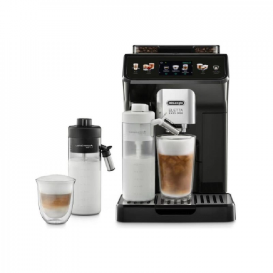 Delonghi Coffee Maker | ECAM450.55.G Eletta Explore | Pump pressure 19 bar | Built-in milk frother | Automatic | 1450 W | Grey