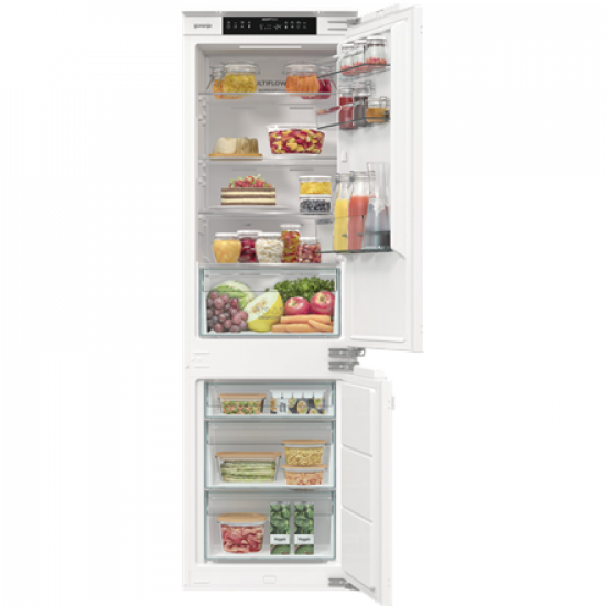 Gorenje Refrigerator | NRKI517E42 | Energy efficiency class E | Built-in | Combi | Height 177.2 cm | No Frost system | Fridge net capacity 176 L | Freezer net capacity 76 L | Display | 35 dB | White