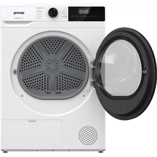 Gorenje Dryer Machine | DHNE82 | Energy efficiency class Class D | Front loading | 8 kg | LED | Depth 55 cm | White