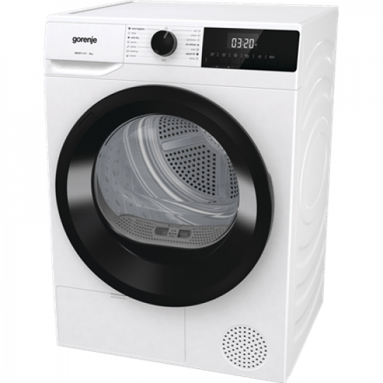 Gorenje Dryer Machine | DHNE82 | Energy efficiency class Class D | Front loading | 8 kg | LED | Depth 55 cm | White