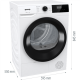 Gorenje Dryer Machine | DHNE82 | Energy efficiency class Class D | Front loading | 8 kg | LED | Depth 55 cm | White