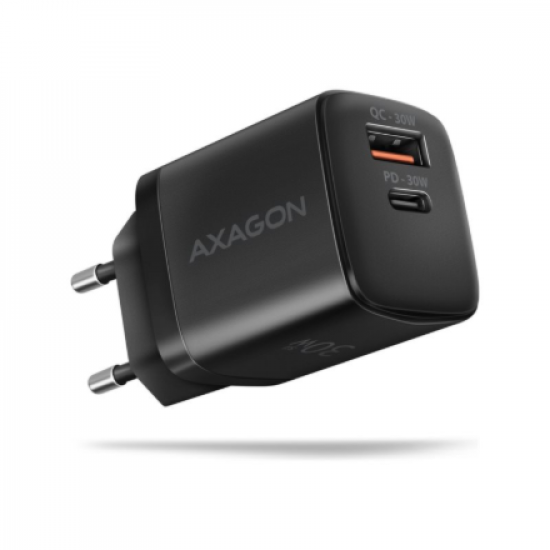 AXAGON Sil wallcharger 2x port (USB-A + USB-C), 30W | ACU-PQ30